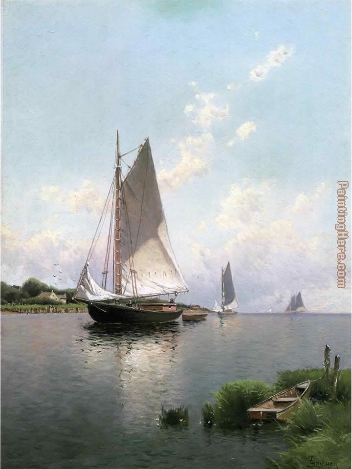Blue Point_ Long Island painting - Alfred Thompson Bricher Blue Point_ Long Island art painting